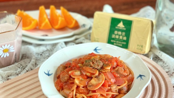 Tomato and Mushroom Sausage Pasta Recipe